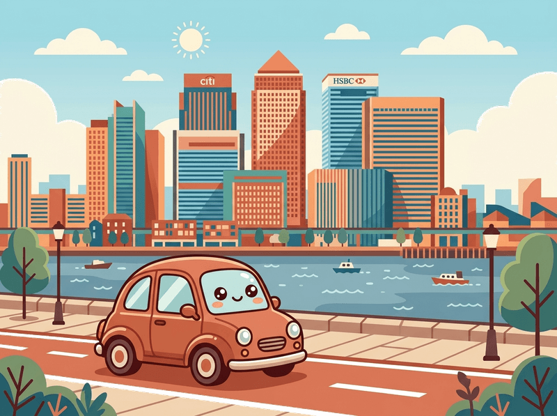 Illustration of a London landmark near Tower Hamlets