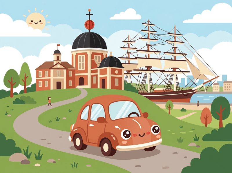 Illustration of a London landmark near Greenwich