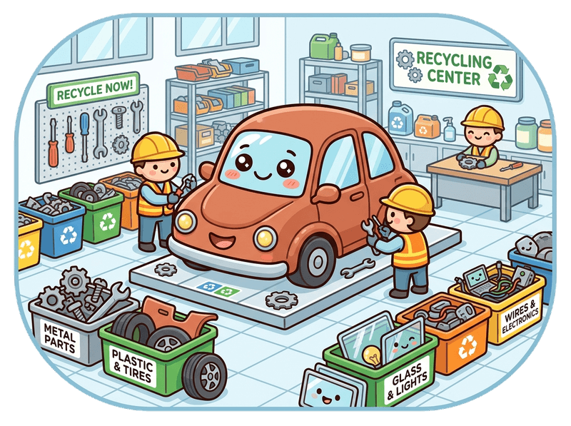 Illustration of salvage & dismantling service by Scrap Car Removal Eastbourne